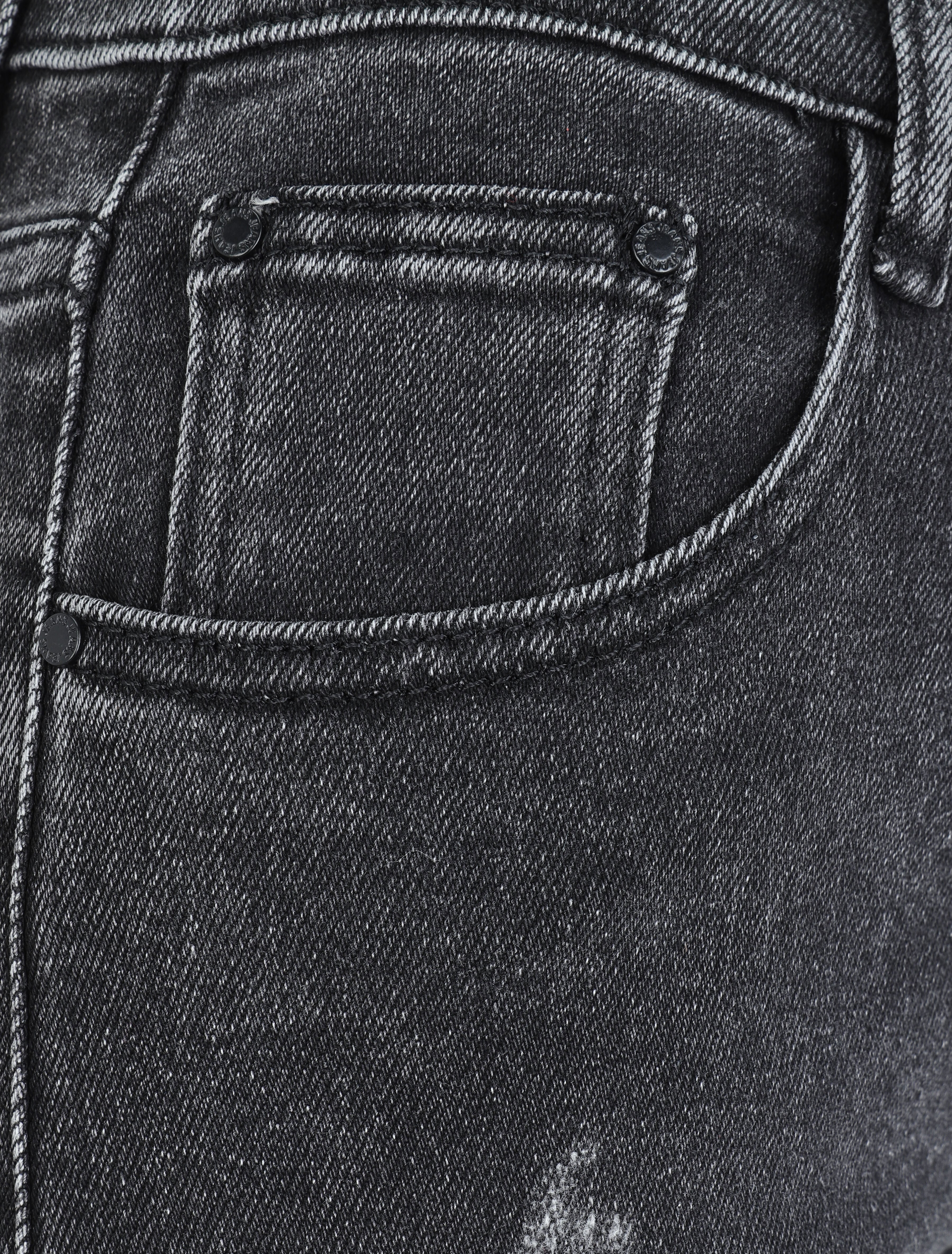 Jean mom à détail griffures - Gris foncé - 4