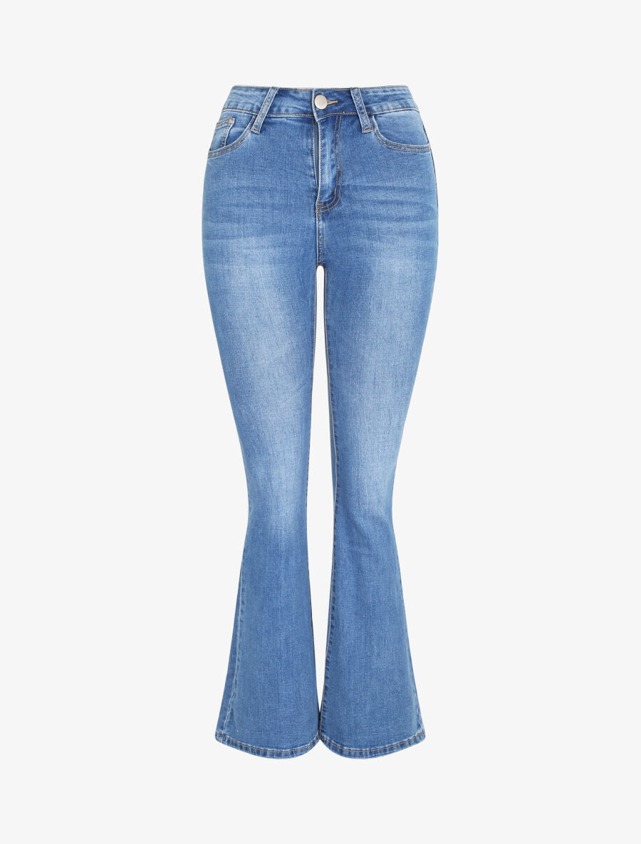 Jean flare délavé extra long - Bleu - 3
