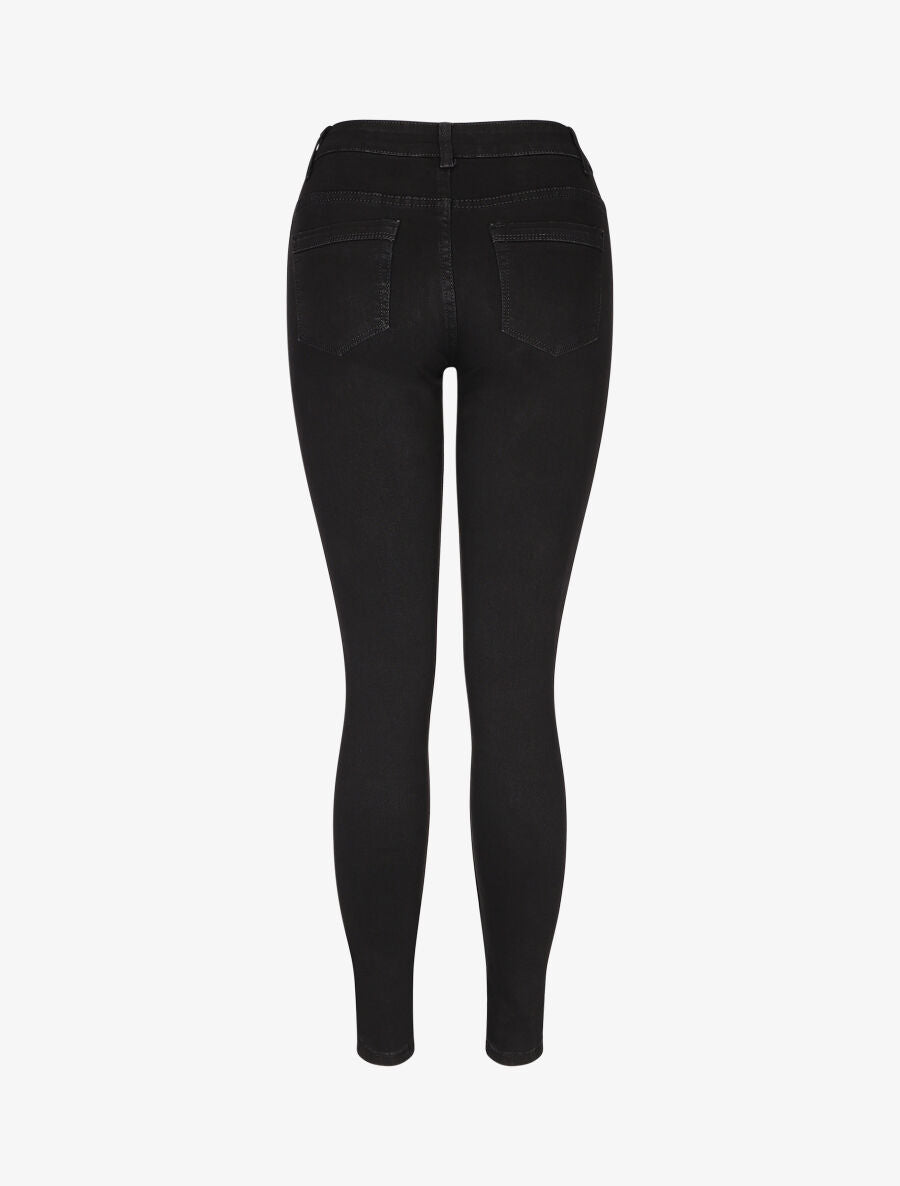 Jean skinny uni taille haute - Noir - 2