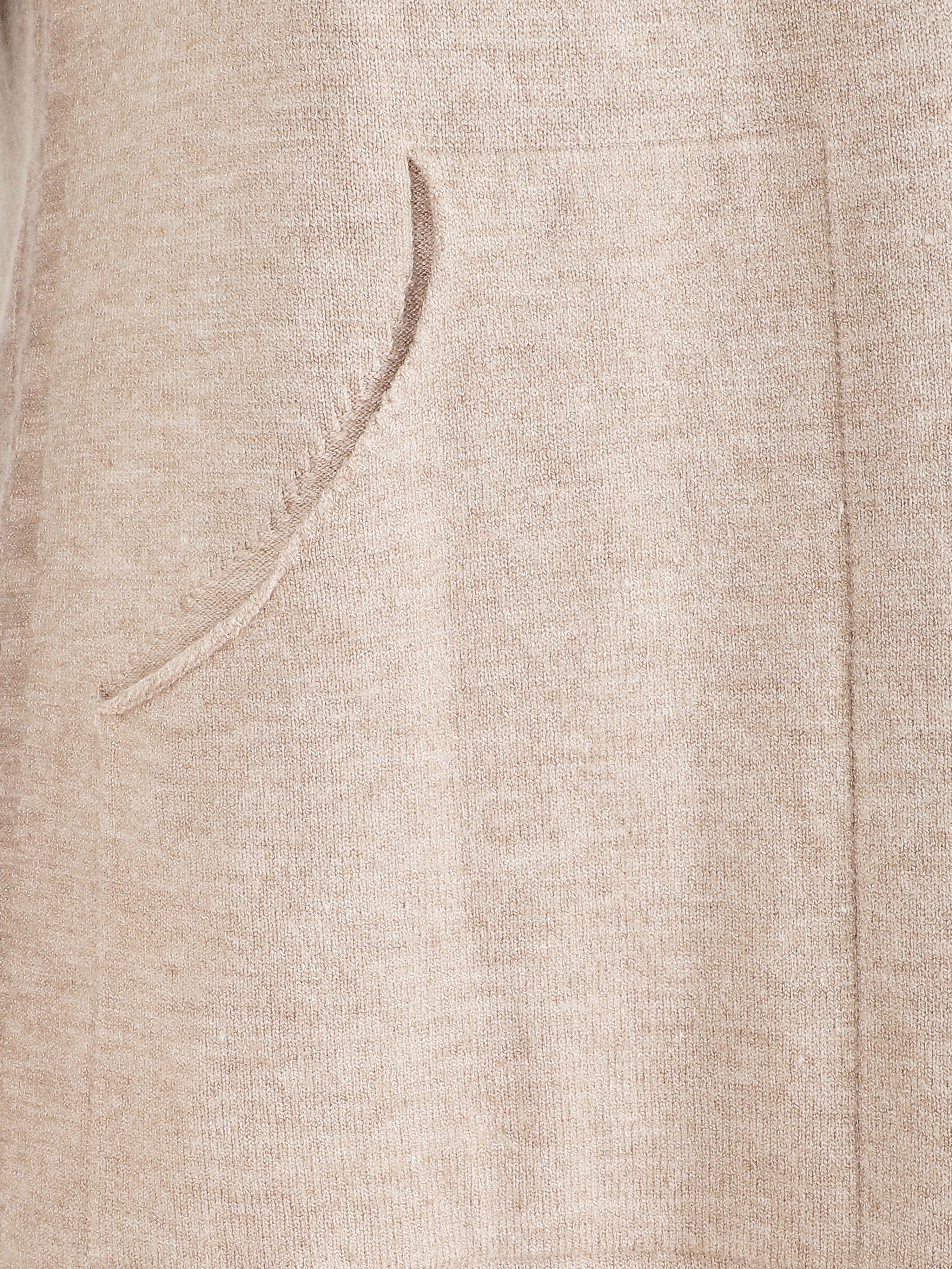 Gilet mi-long à manches longues - Beige - 3