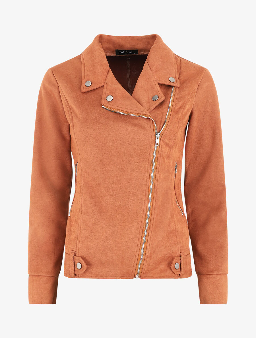 Perfecto droit en suédine - Camel - 1