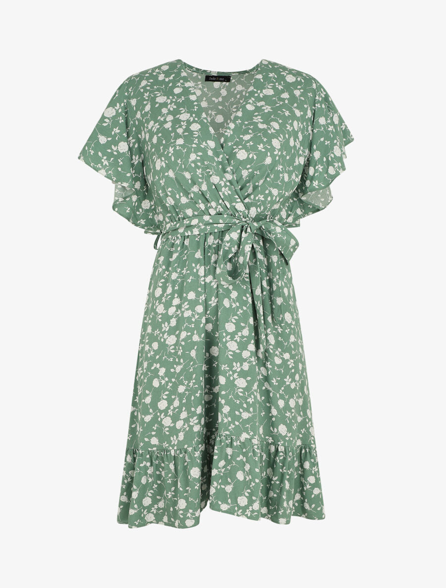 Robe mi-longue coupe patineuse - Vert - 1