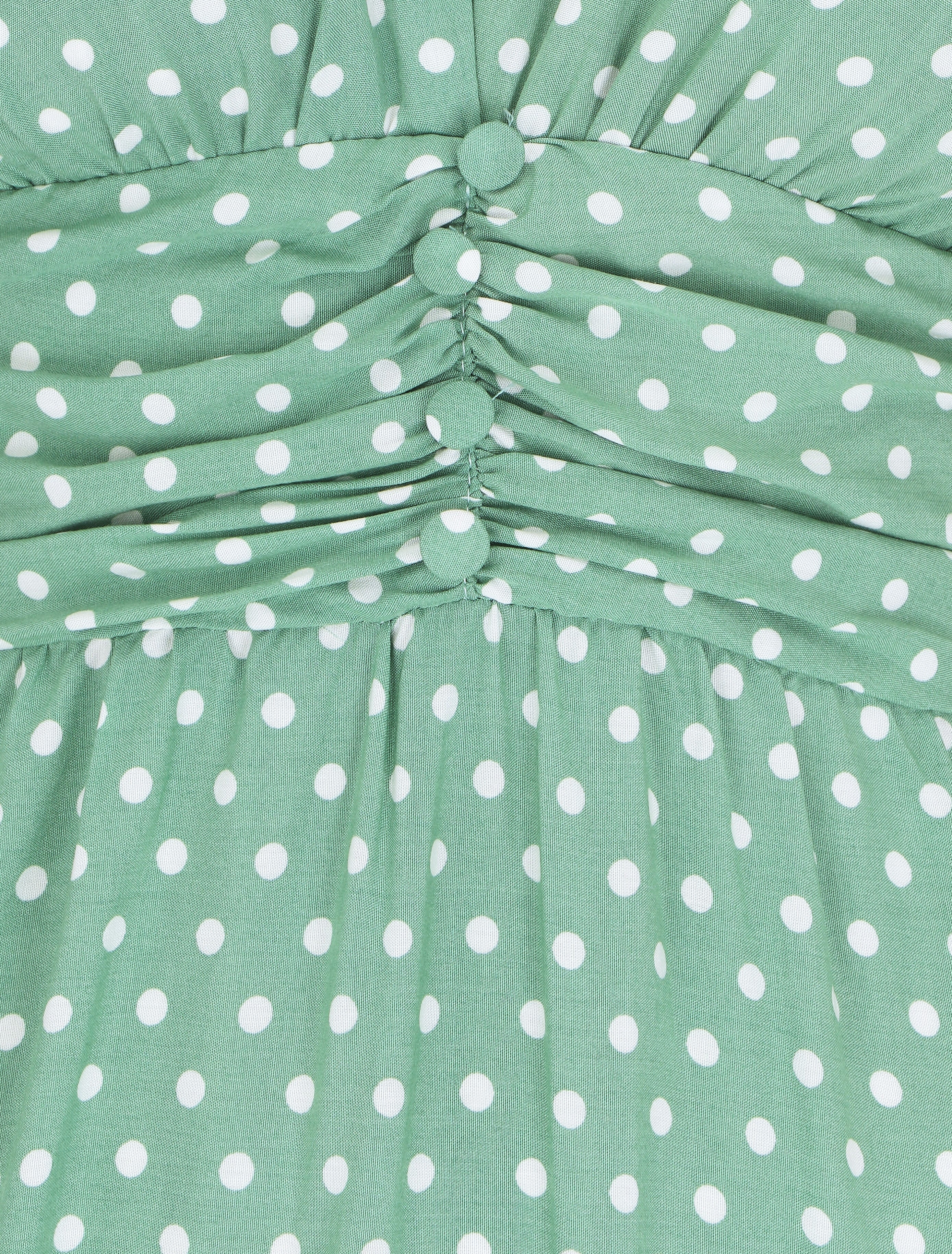 Robe longue à pois sans manches - Vert d&