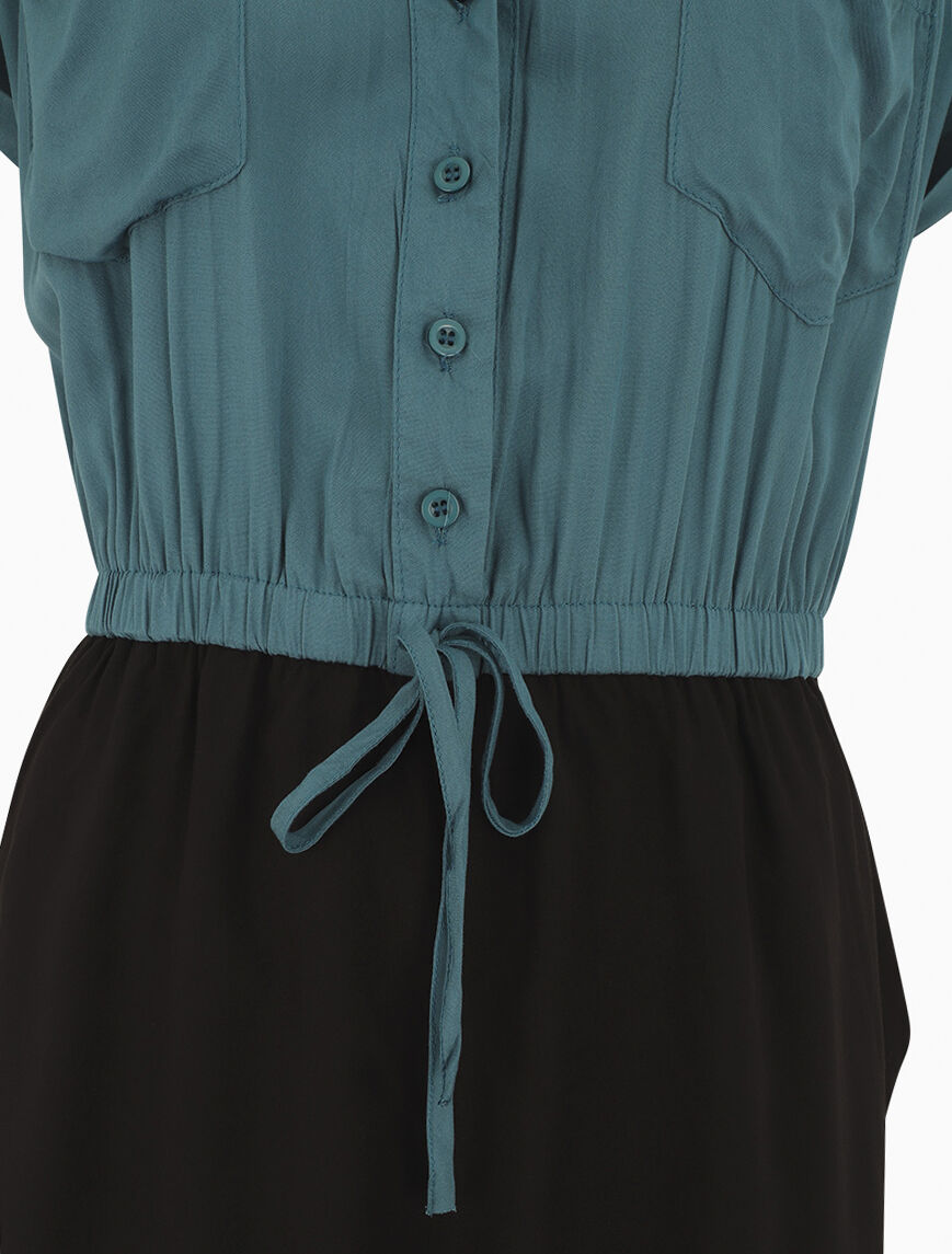 Combishort bicolore fluide - Bleu - 3