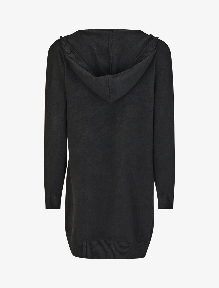 Gilet long à capuche - Noir - 2