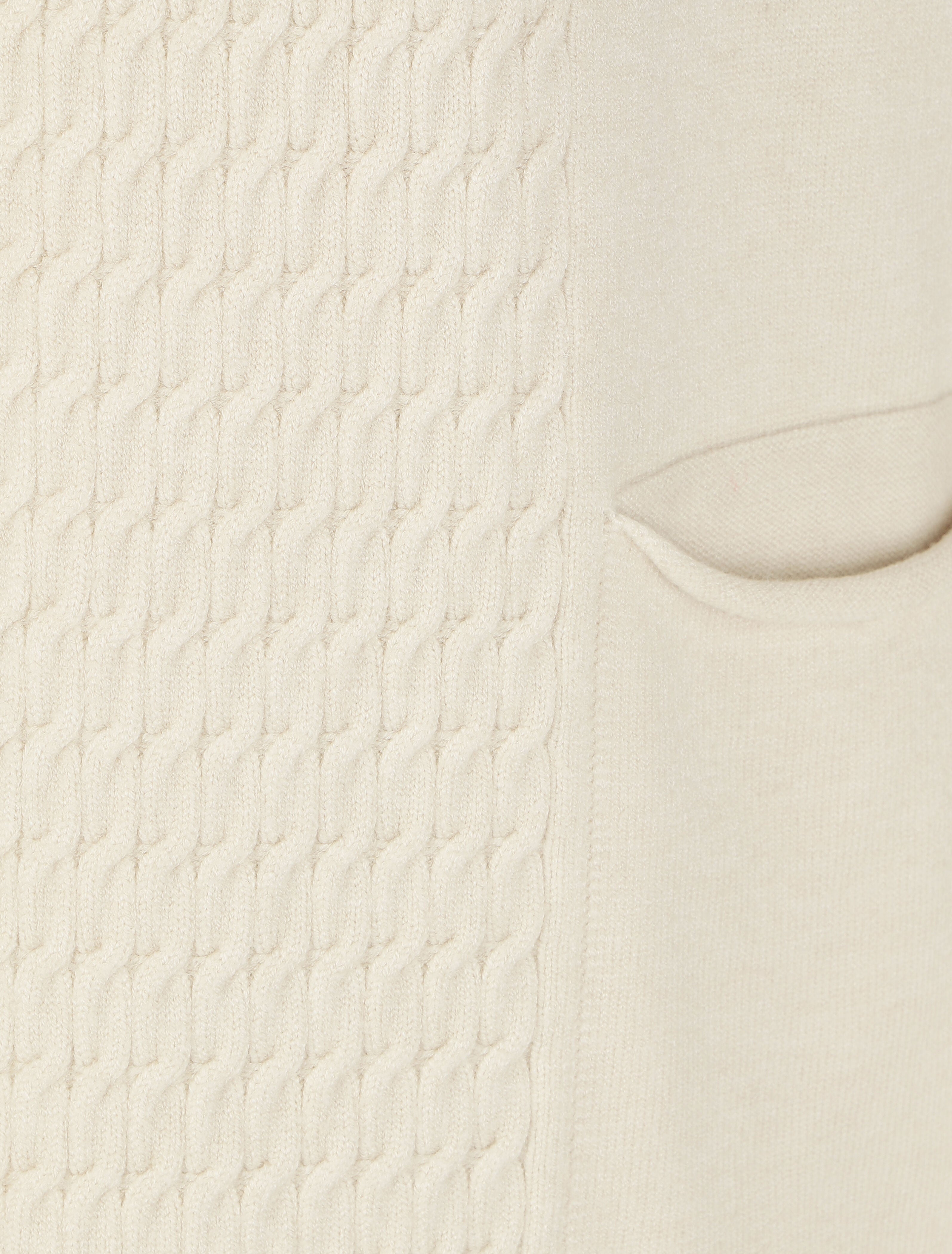 Gilet mi-long uni à pans texturées - Crème - 3