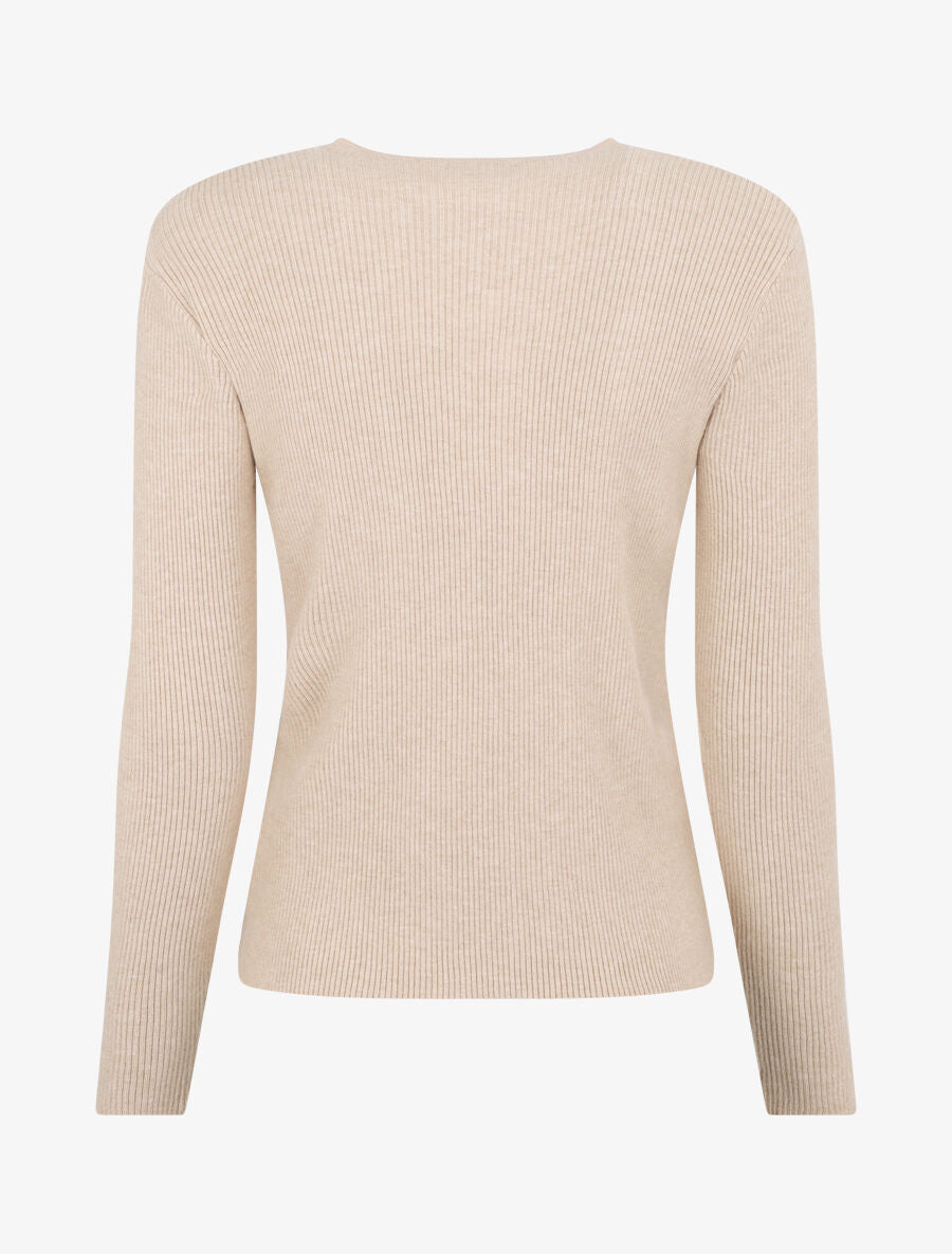 Gilet côtélé zippé - Beige - 2