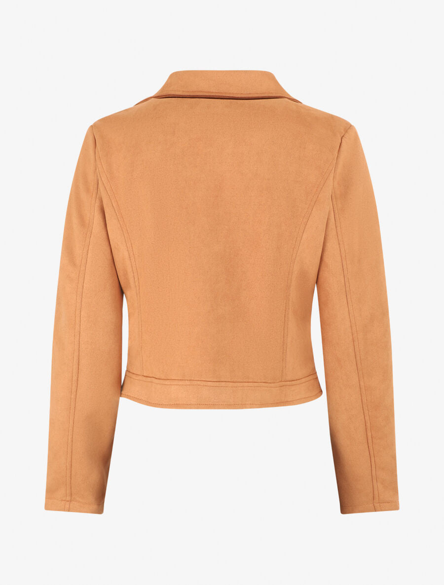 Veste zippée en suédine - Camel - 2