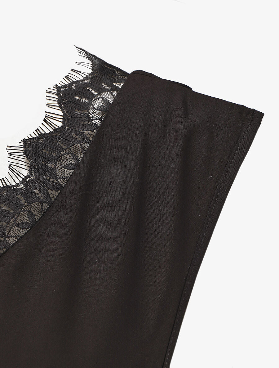 Combinaison ample sans manches col V - Noir - 3