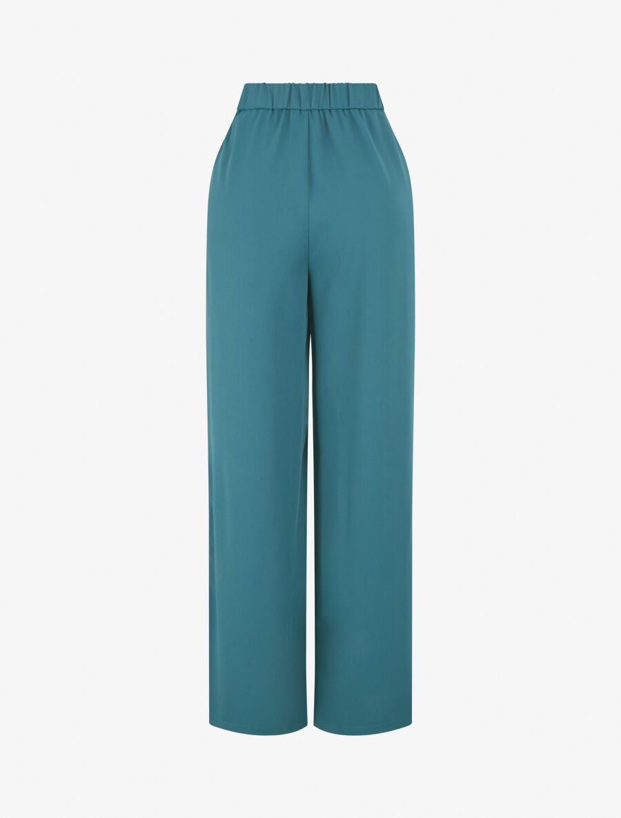 Pantalon ample à détail doré - Bleu canard - 2
