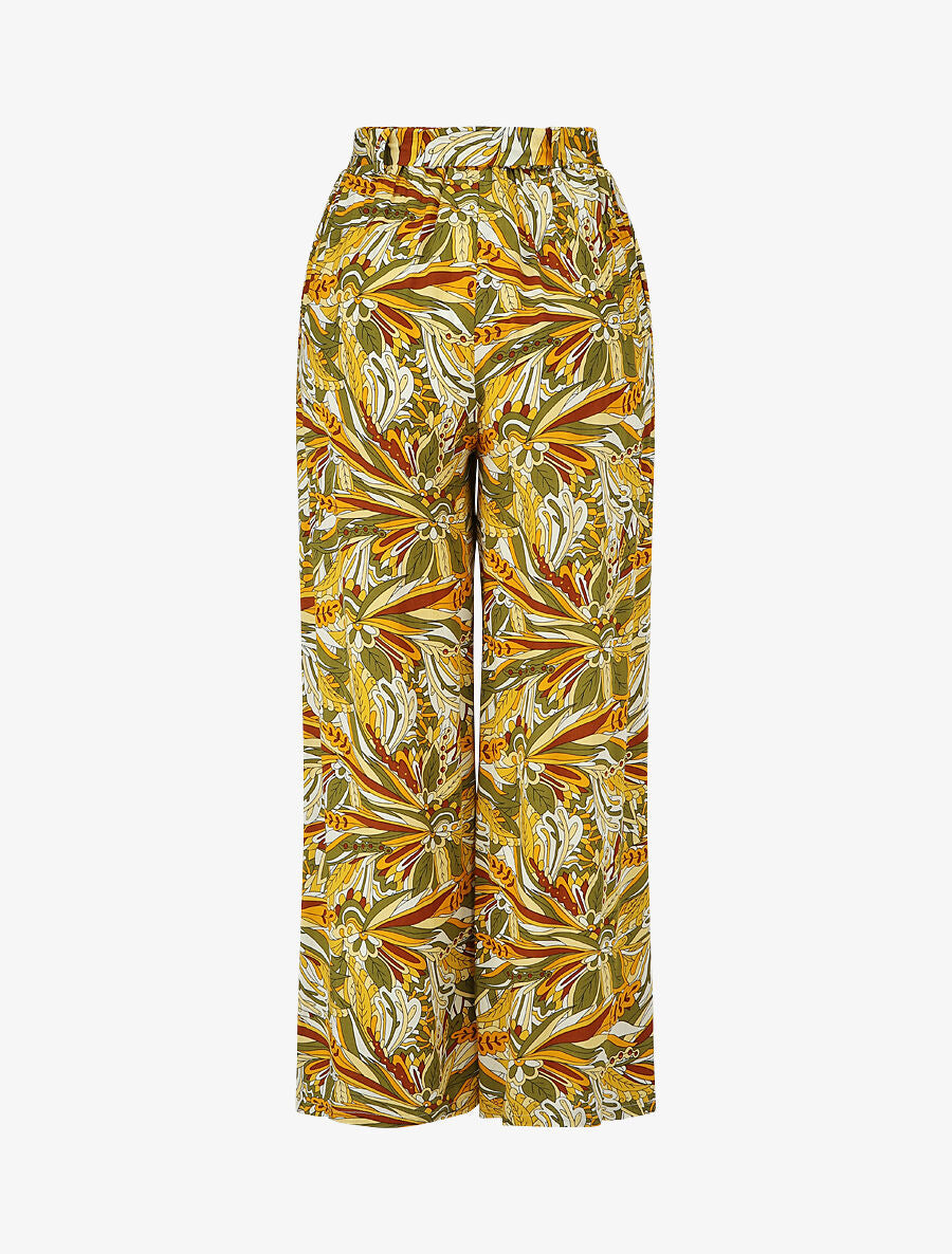 Pantalon fluide à imprimé stylisé - Kaki - 2