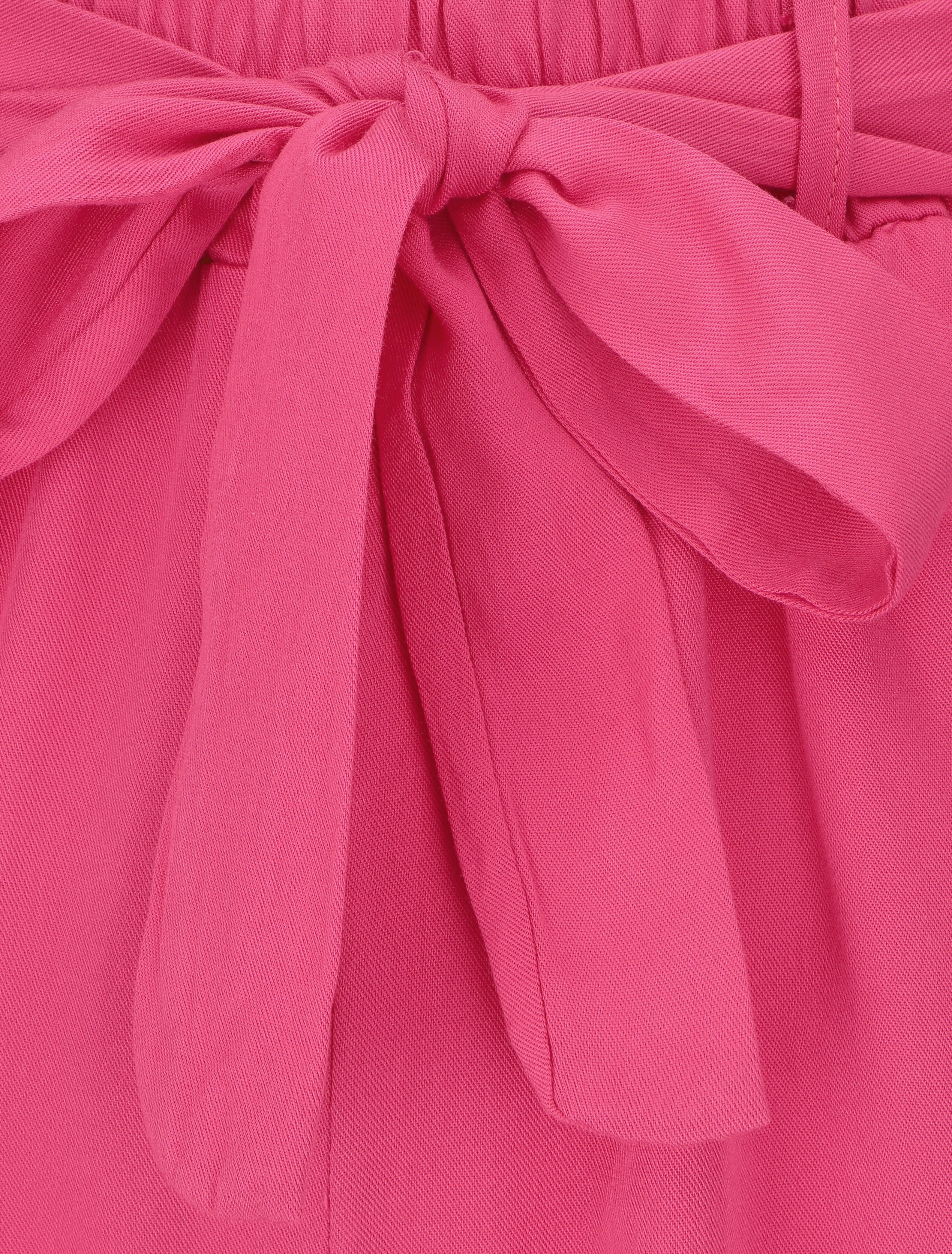 Short fluide uni et ceinturé - Fushia - 3