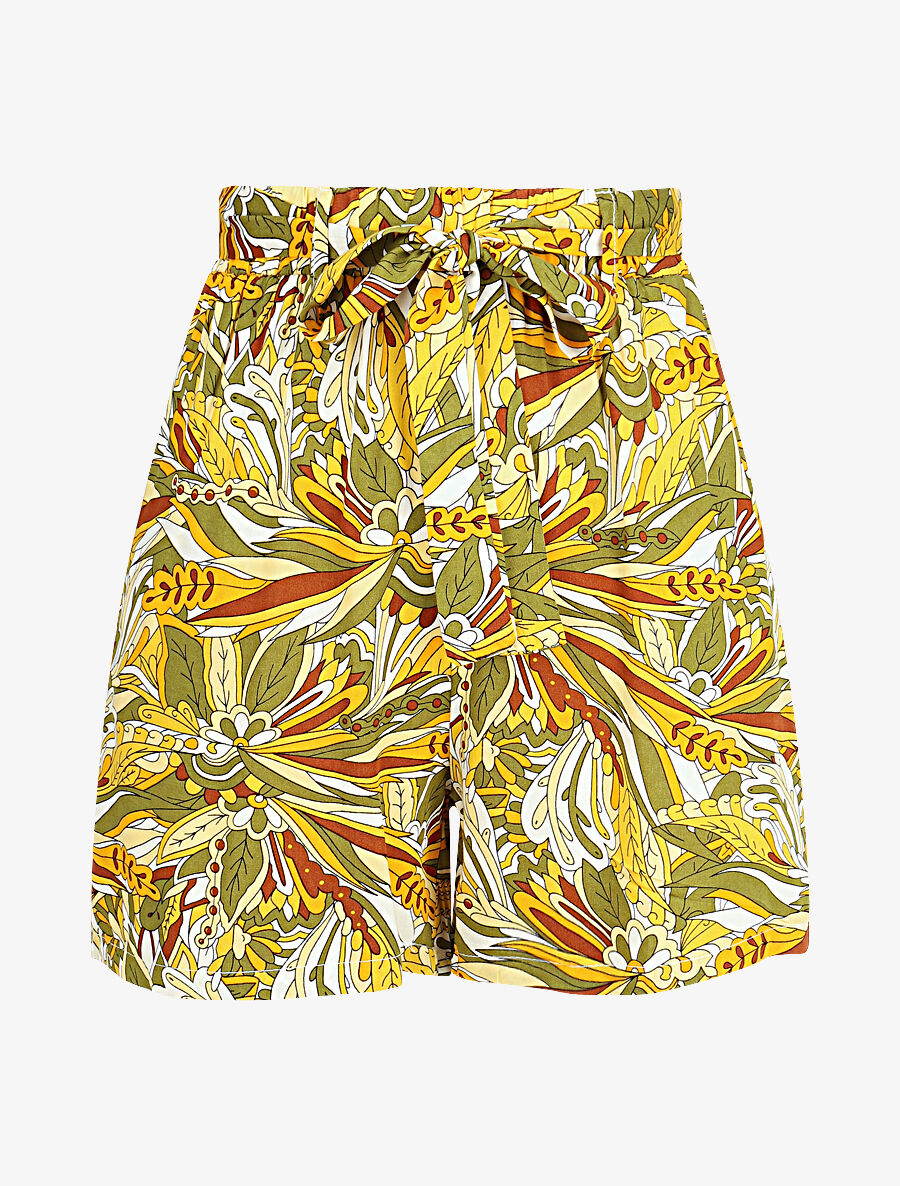 Short élastiqué imprimé mandala - Vert - 5