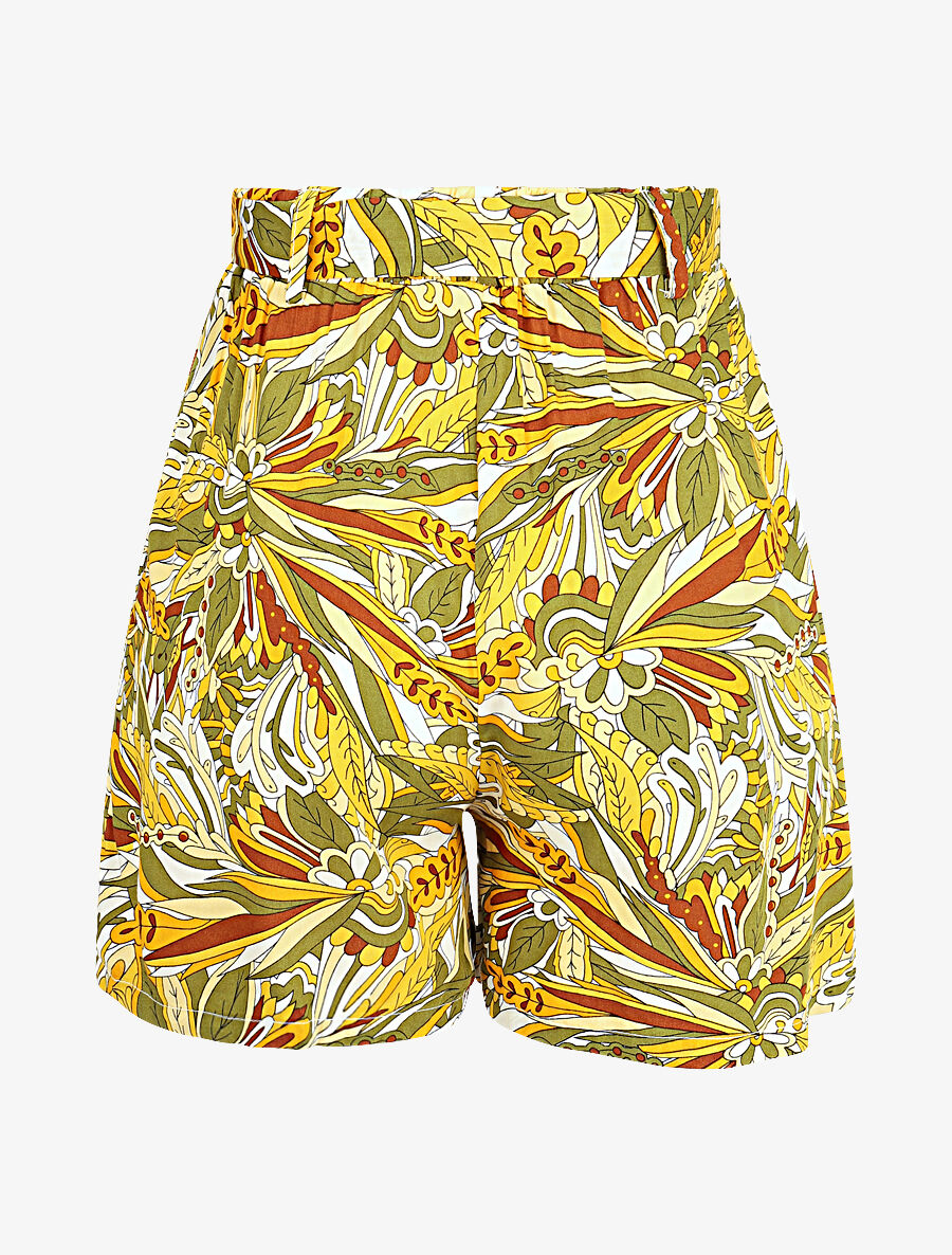 Short élastiqué imprimé mandala - Vert - 2