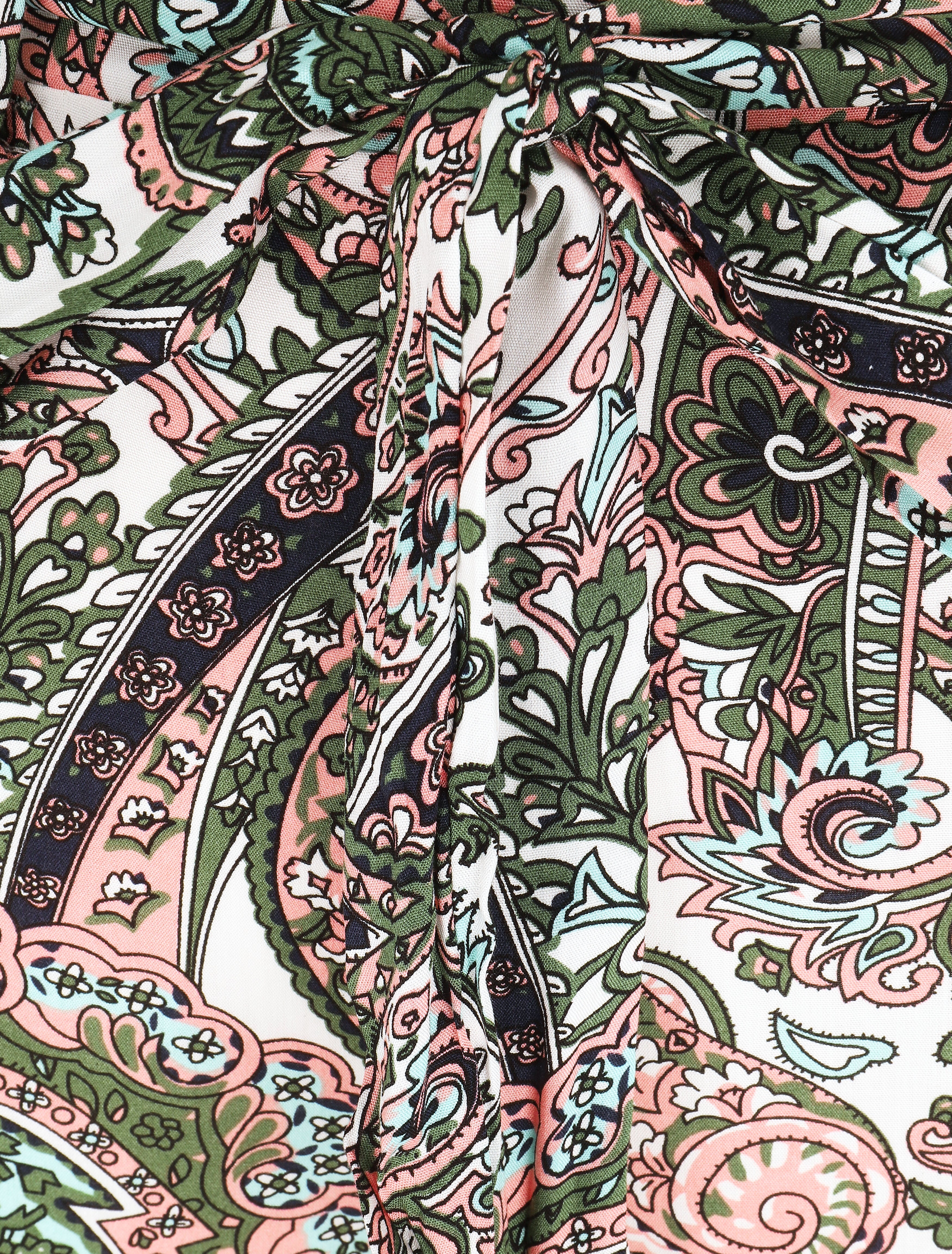 Pantalon fluide élastiqué imprimé foulard - Blanc - 3