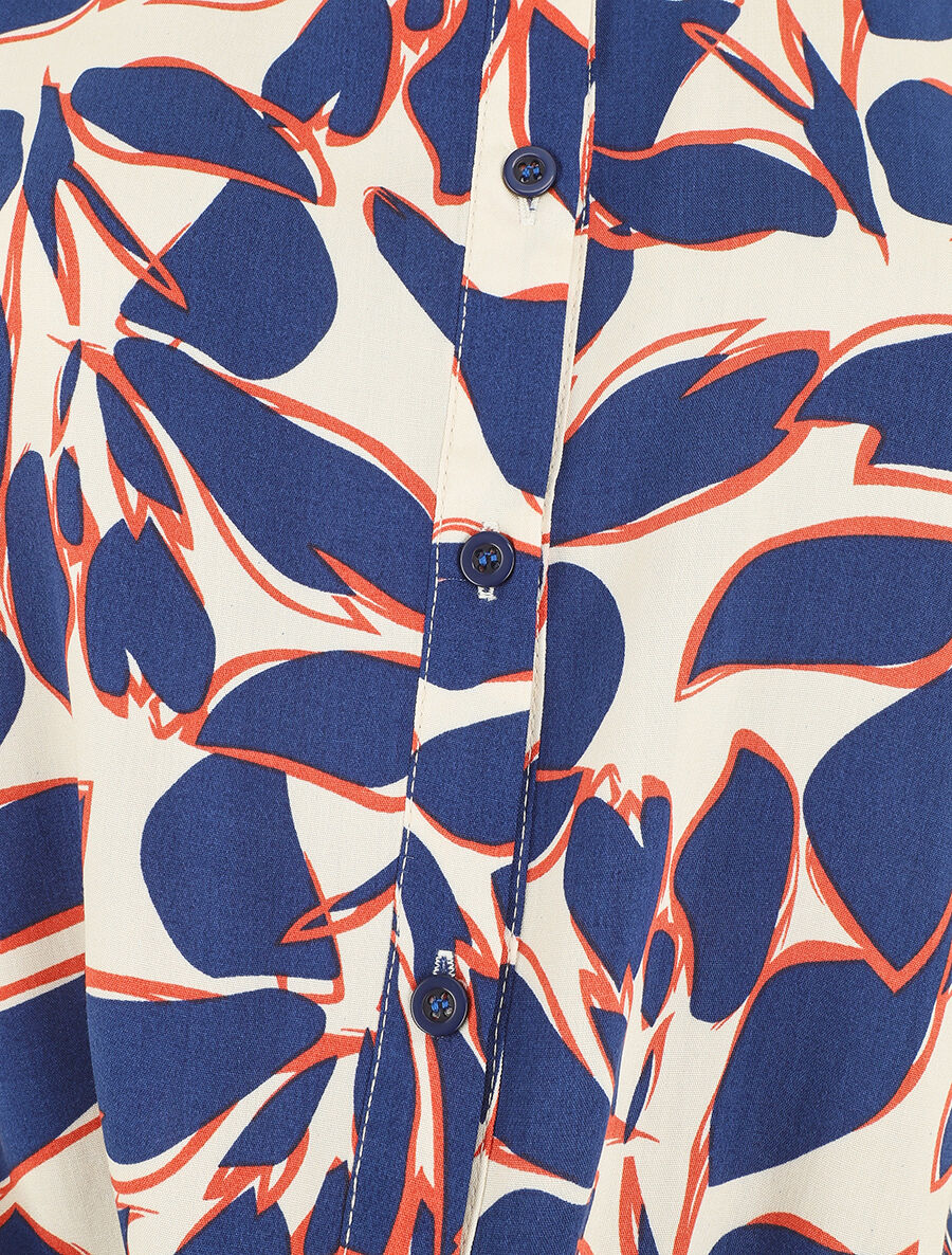 Chemise courte sans manches imprimé graphique - Marine - 3