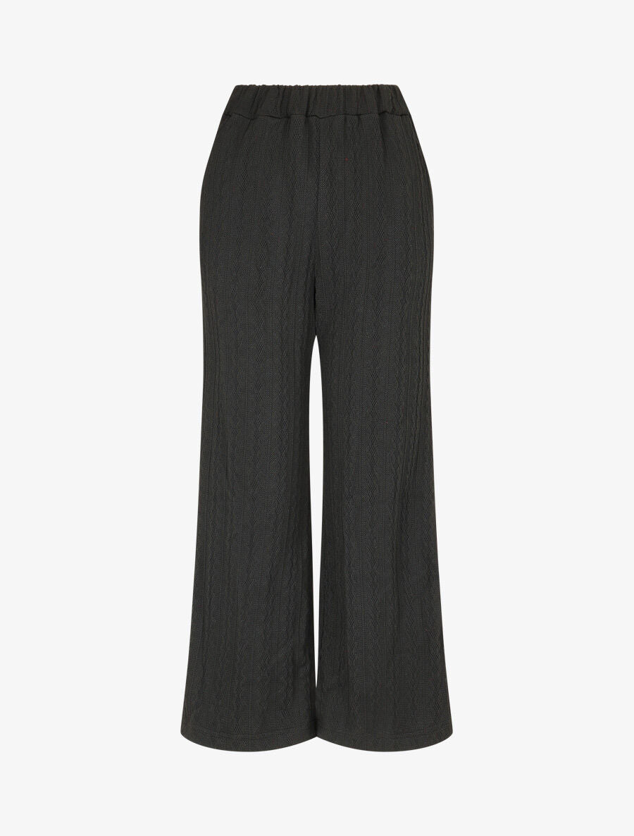 Pantalon en maille stylisée - Noir - 1