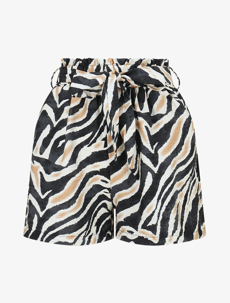 Short paper bag imprimé fantaisie - Noir - 1