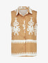 Top sans manches imprimé ikat - Camel - 1