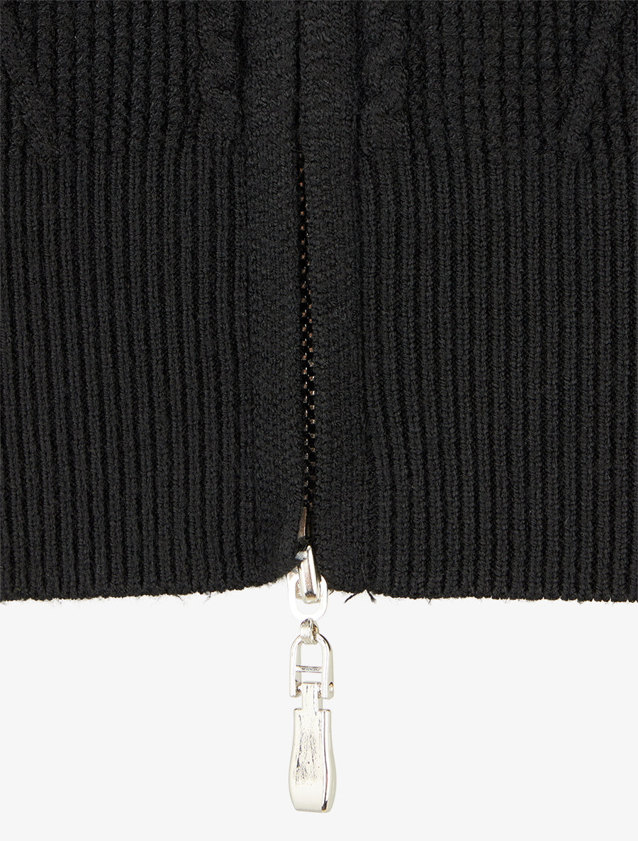 Sweat à capuche en maille - Noir - 3