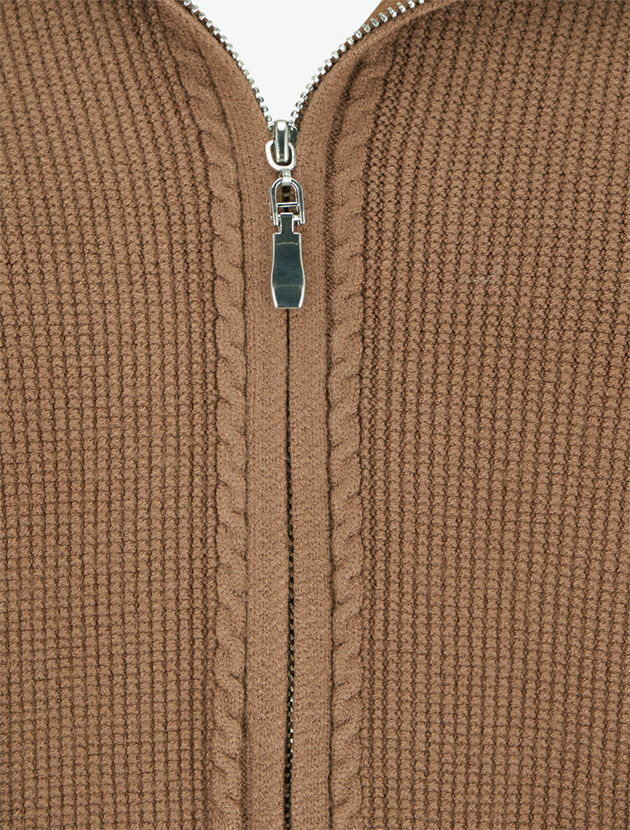 Sweat à capuche en maille - Camel - 3
