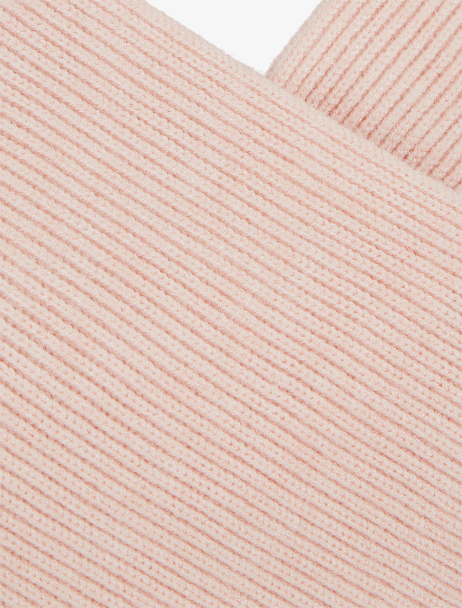 Pull uni côtelé à col cache-coeur - Rose - 3