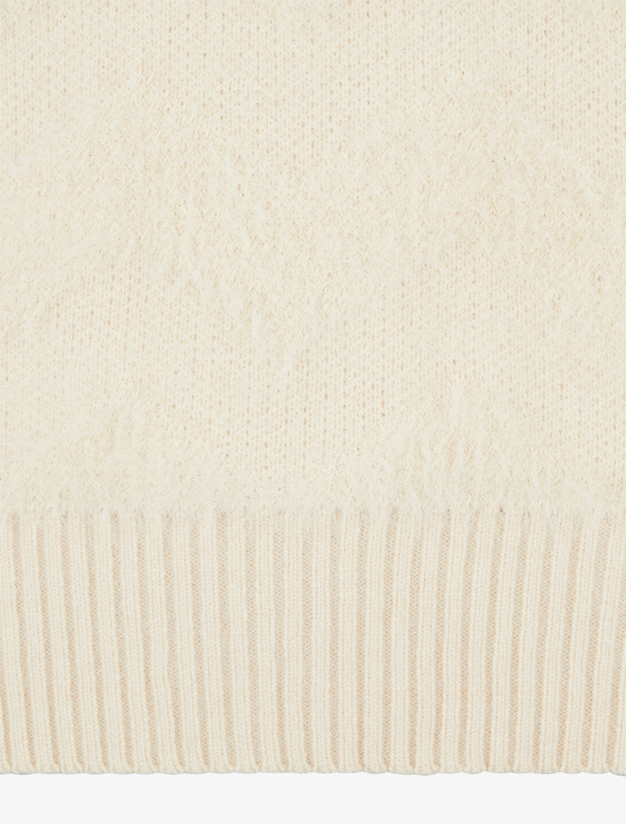 Pull droit uni duveteux - Beige - 3