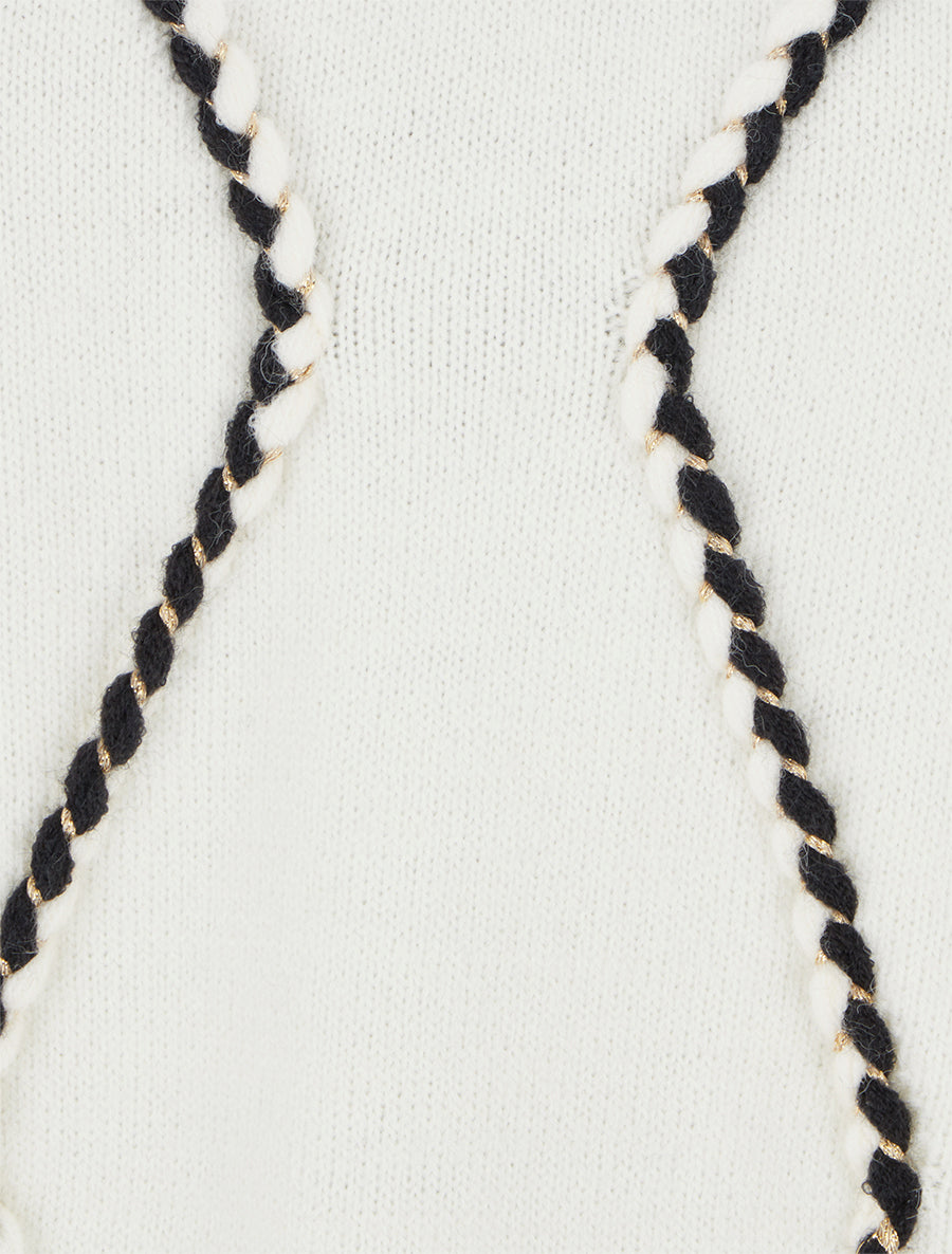 Pull droit à tresses irisées - Écru - 3