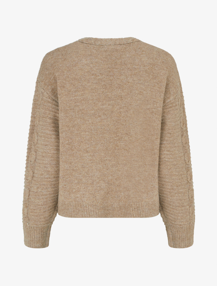 Gilet irisé à boutons métalliques - Taupe - 2