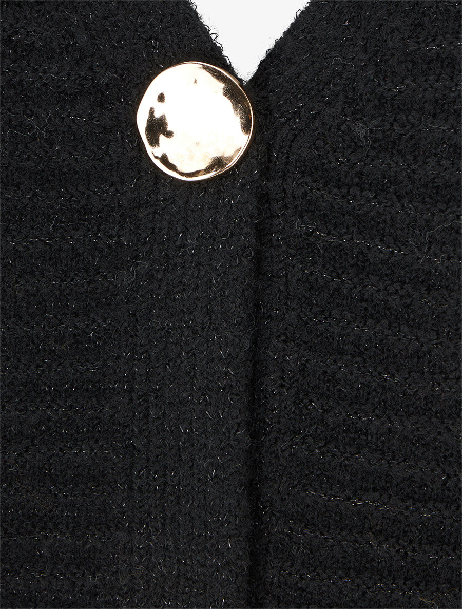 Gilet irisé à boutons métalliques - Noir - 3