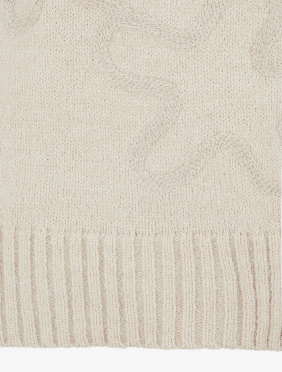 Pull uni à motif fantaisie - Beige - 3