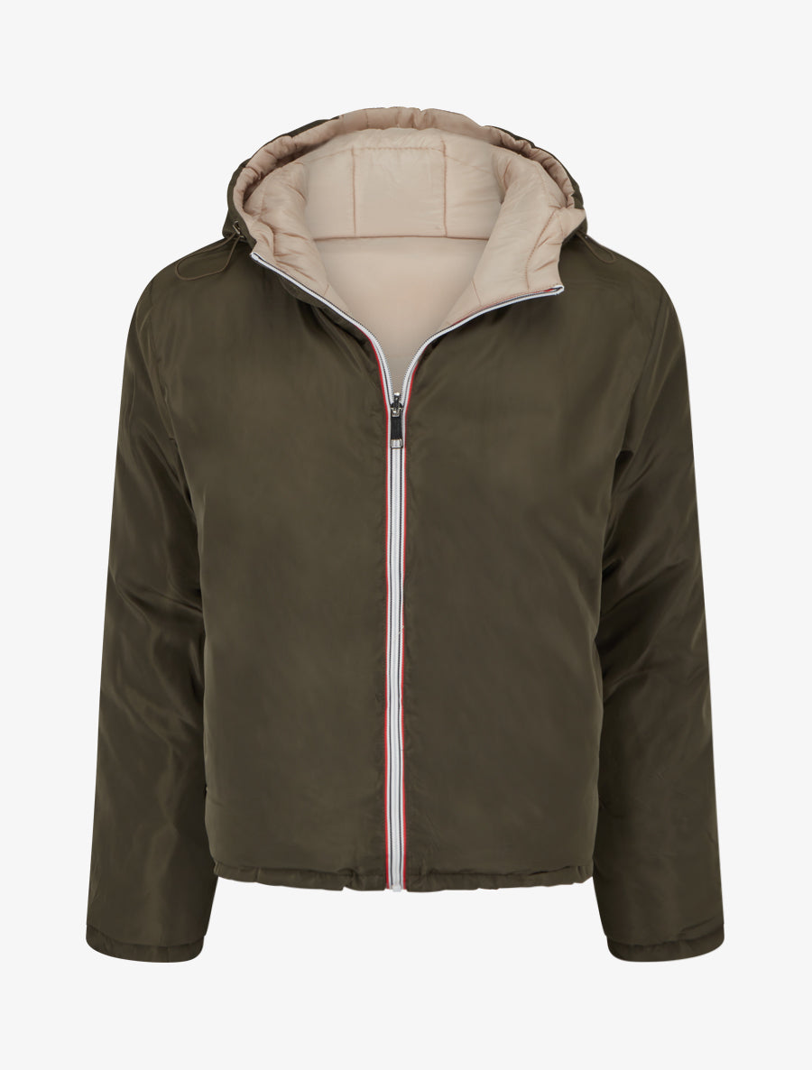 Doudoune matelassée reversible à capuche - Kaki - 1