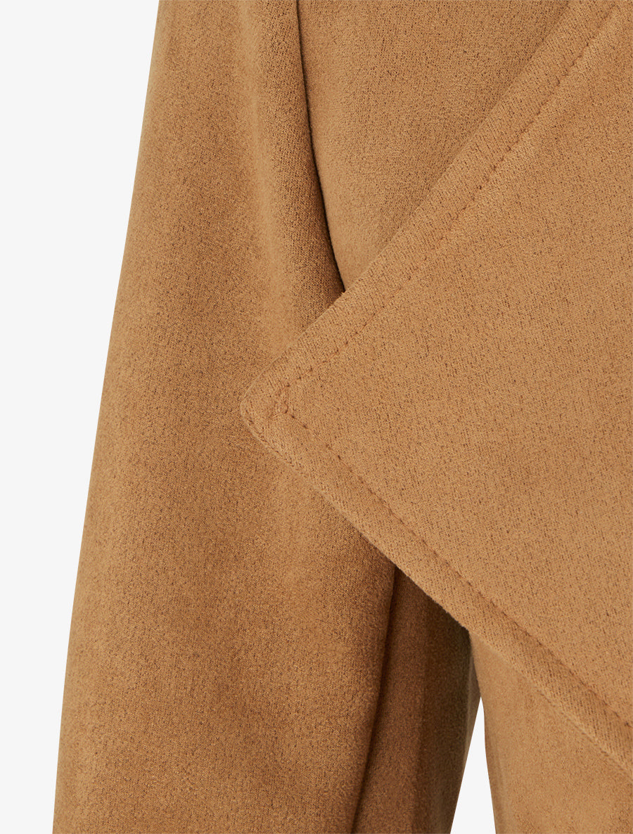 Suède jasje met decoratieve ritszakken - Kameel