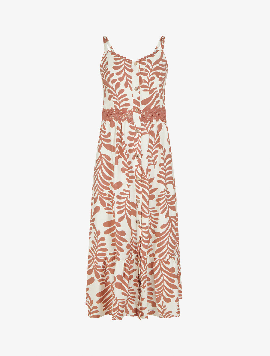 Robe évasée imprimé fantaisie - Vieux rose - 1