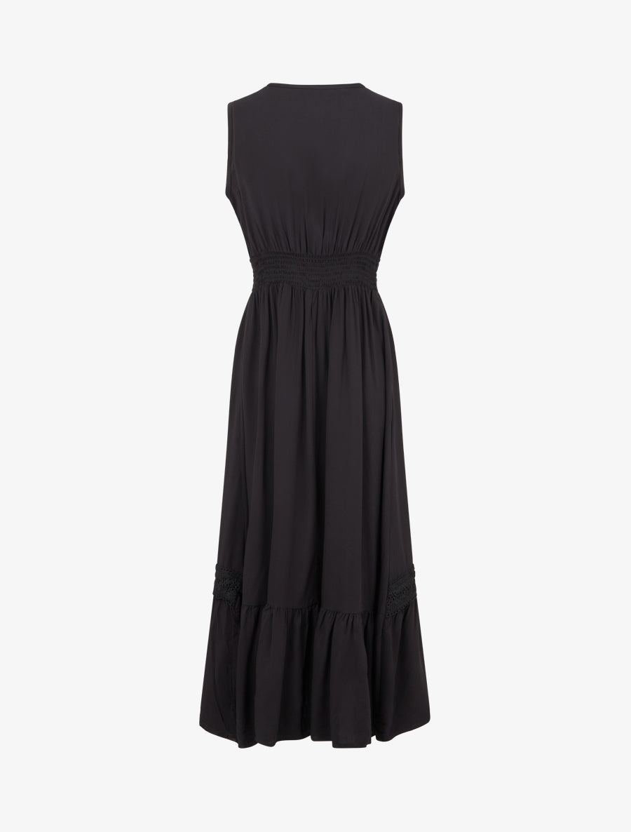 Robe sans manches à broderies - Noir - 2