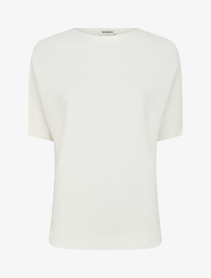 Top uni texturé à manches courtes - Écru - 1