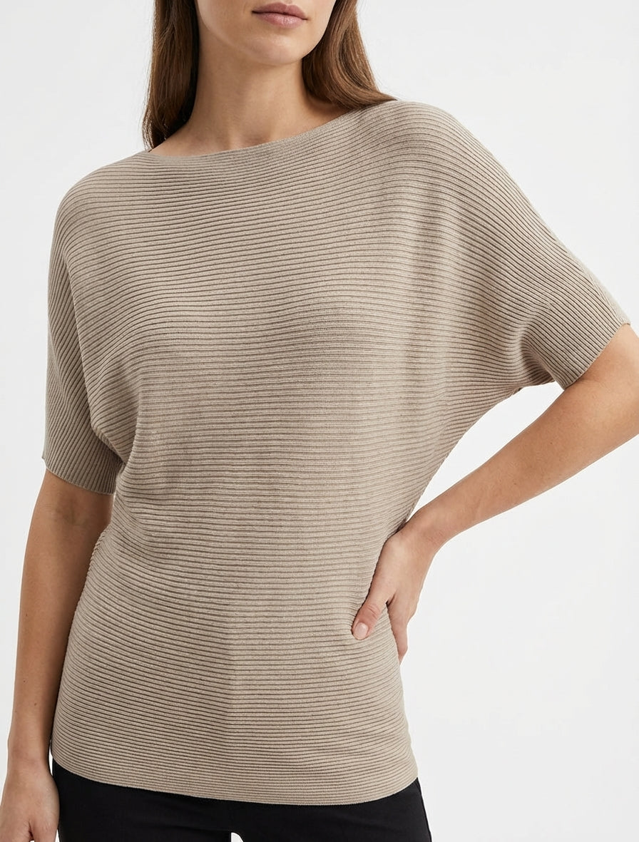 Getextureerde top met korte mouwen - Mol