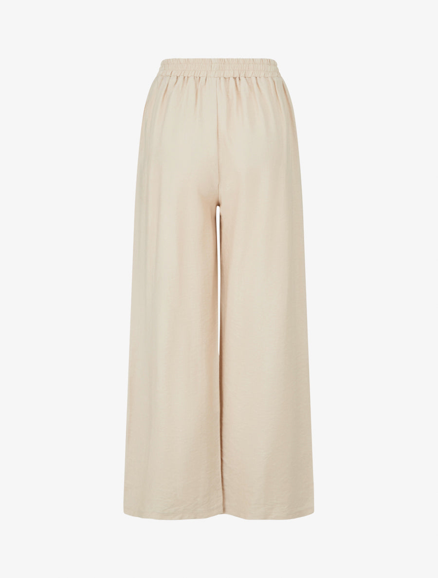 Pantalon ample à détail plissé - Beige - 2