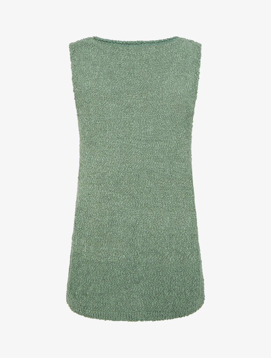 Débardeur en maille style peau de mouton - Kaki - 2