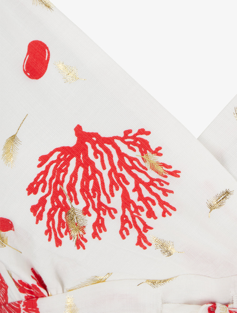 Robe mi-longue imprimé motif marins - Rouge - 3