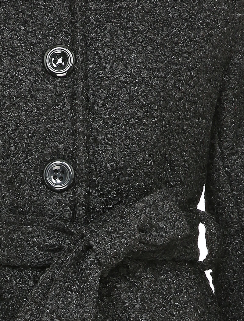 Manteau boutonné à capuche - Noir - 3
