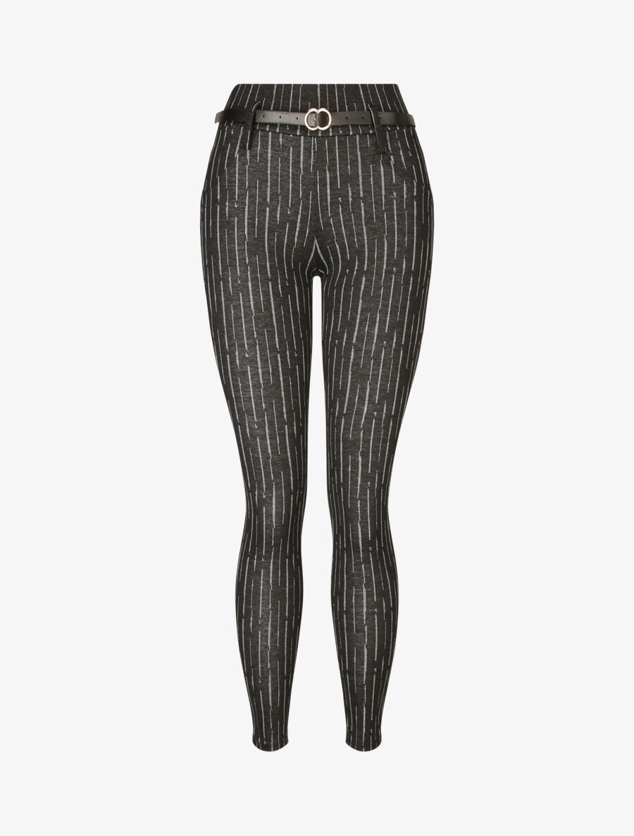 Legging à rayures stylisées - Noir - 4