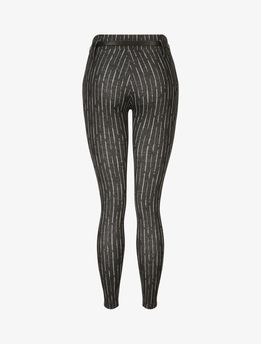 Legging à rayures stylisées - Noir - 2