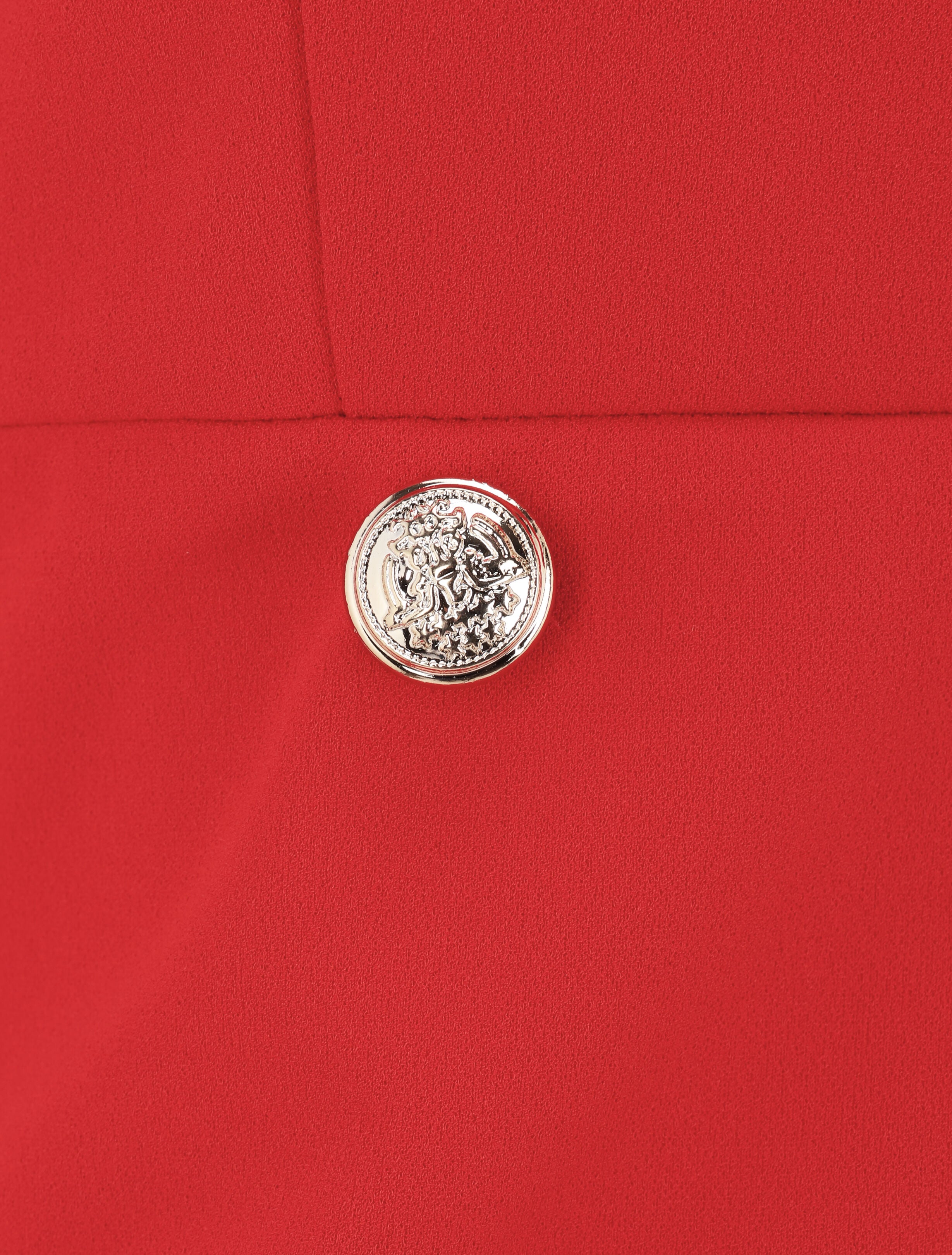 Robe à col carré et bords en dentelle - Rouge - 4