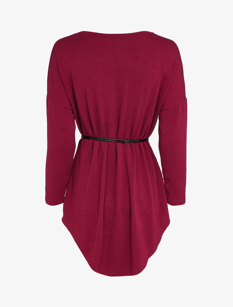Robe pull oversize à manches dolman - Bordeaux - 2
