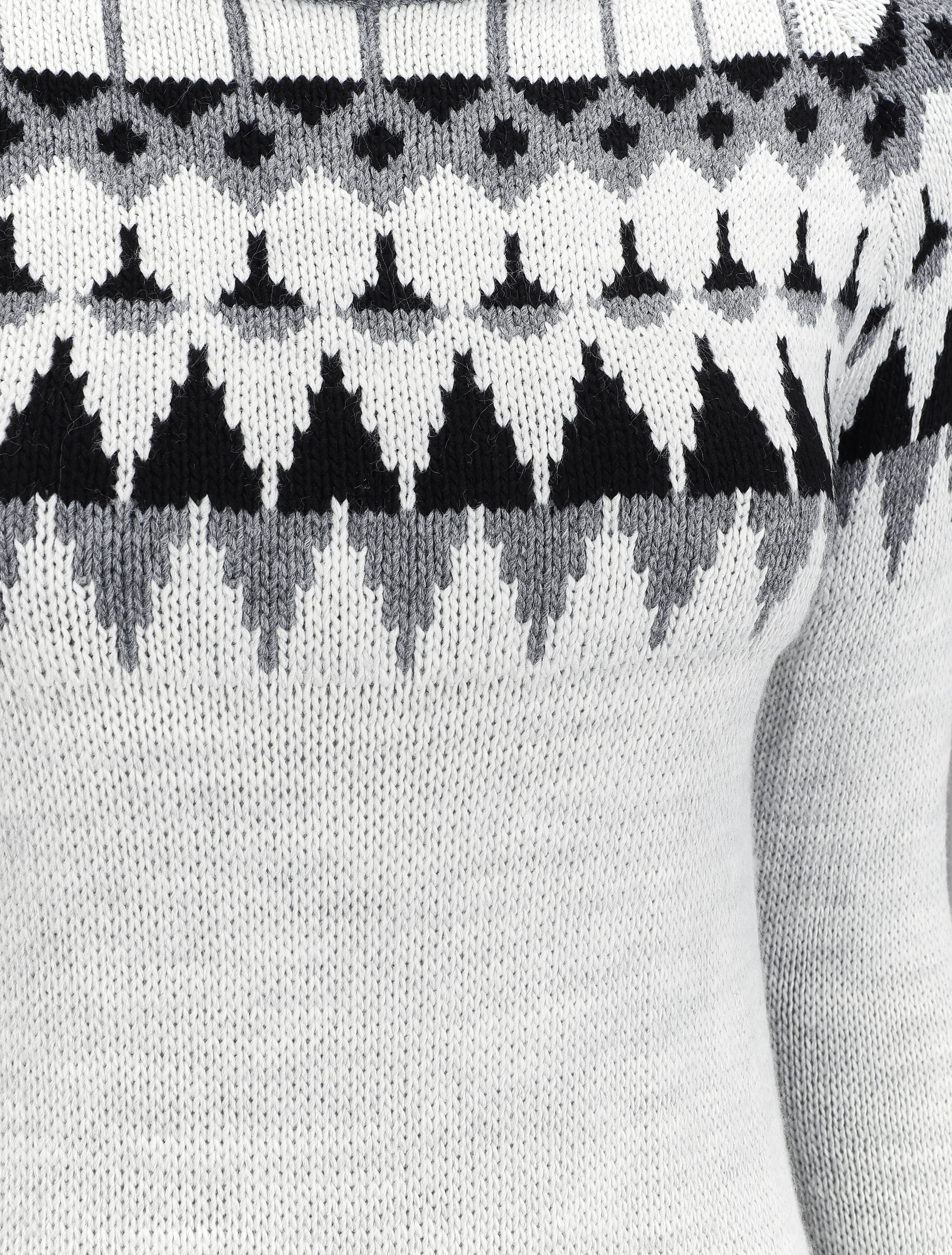 Robe pull à col roulé et motifs géométriques - Gris clair - 3