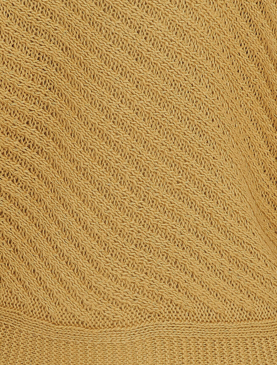 Pull col bateau en maille striée - Camel - 3
