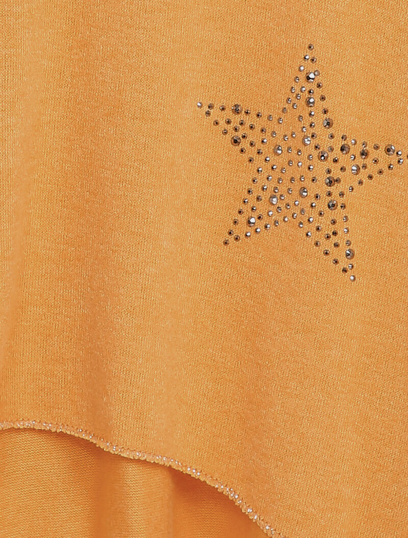Pull fin oversize orné de strass - Jaune - 3