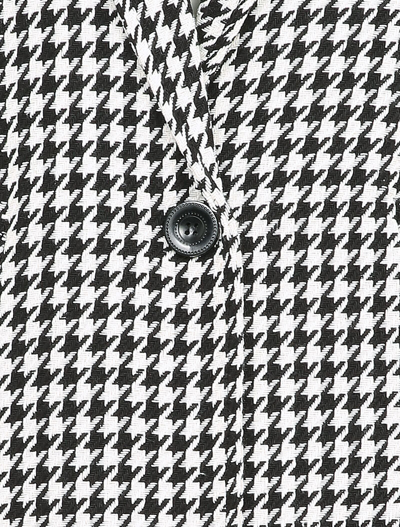 Manteau mi-long à imprimé pied de poule - Noir/blanc - 3