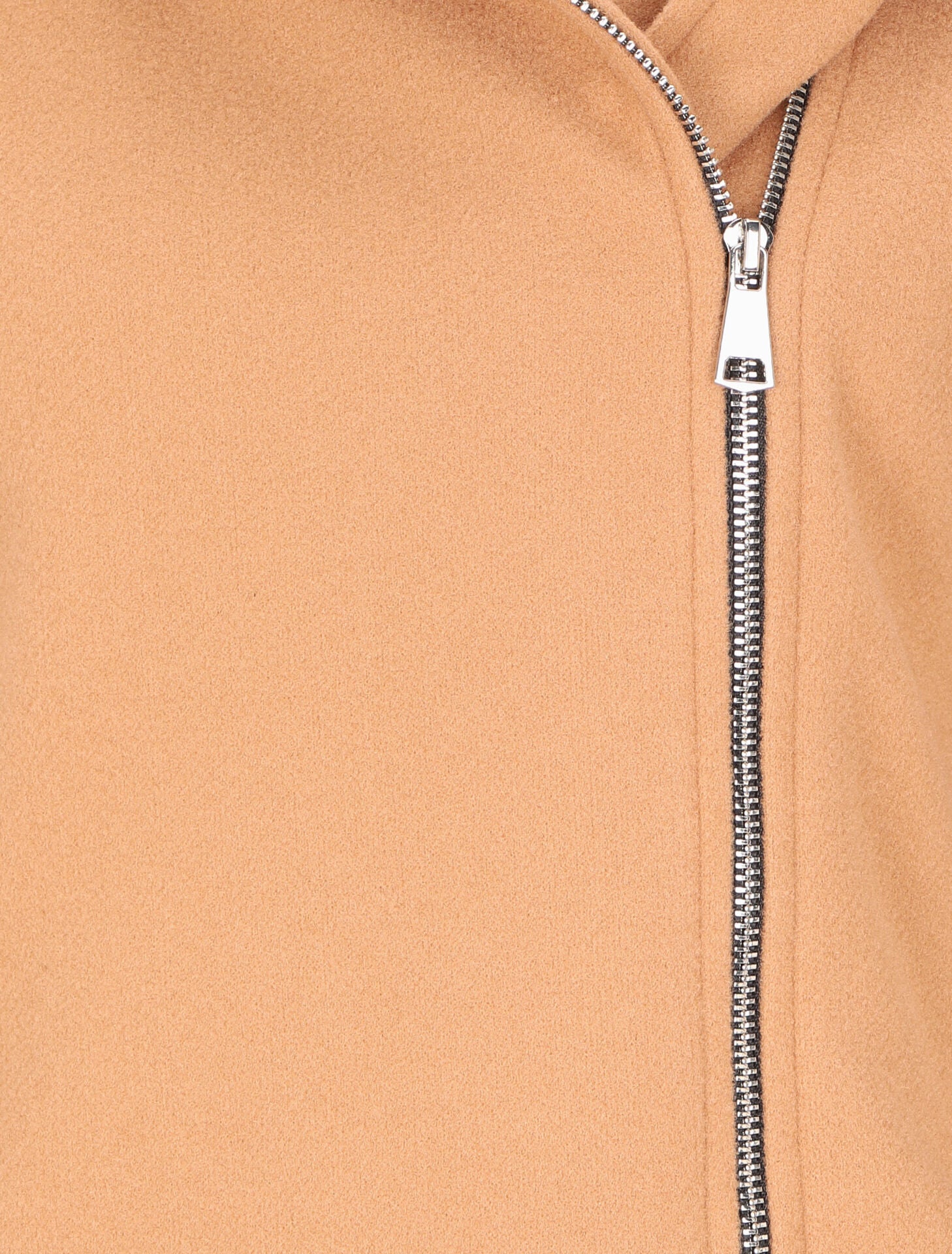 Manteau à capuche et à zip asymétrique - Camel - 3